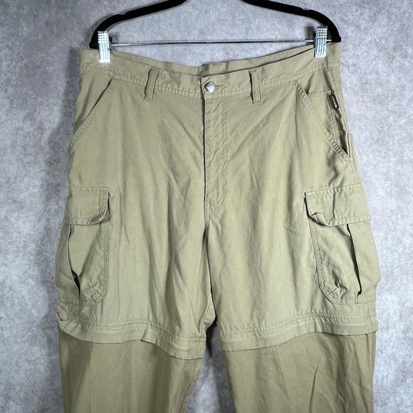 REI Convertible Cargo Pants Mens Size 36 Tan Nylon Hiking Trail Outdoor Gorpcore - Picture 2 of 11